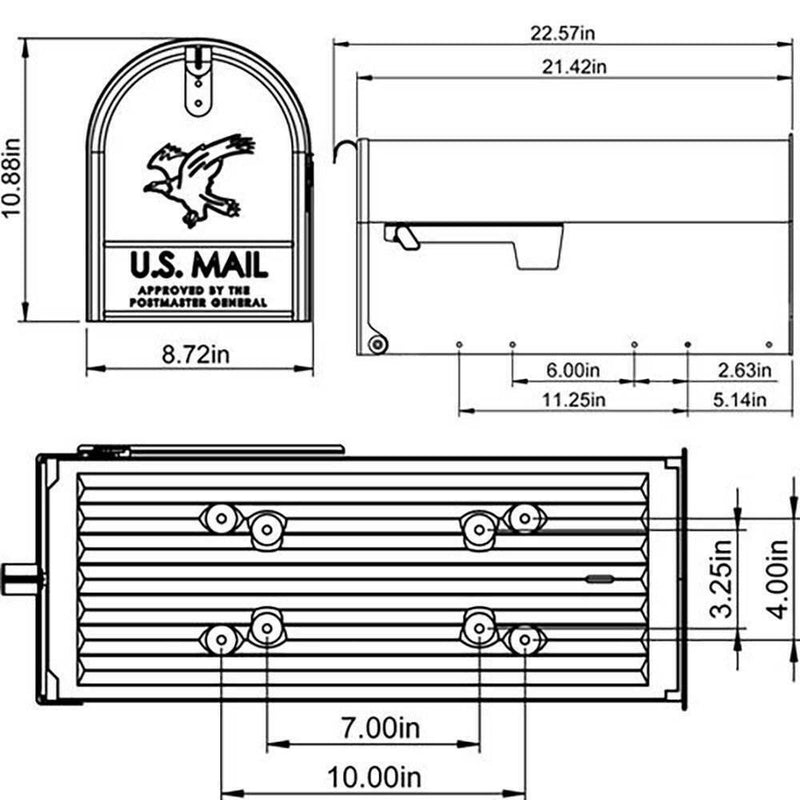 Gibraltar Elite Steel Large Residential Post Mount Mailbox, Black - Fry's Superstore