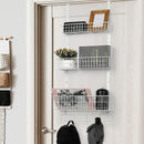 Heavy Duty Hanging Shelf Door Back Storage Rack with Three Baskets Over the Door Organizer - Fry's Superstore