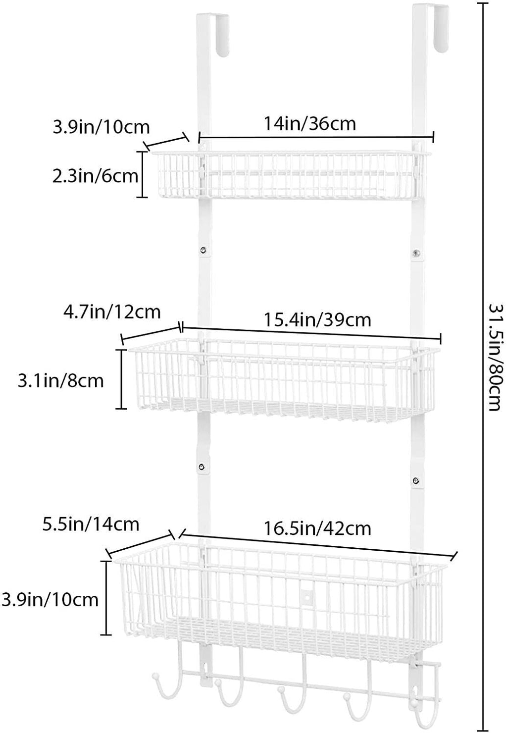 Heavy Duty Hanging Shelf Over the Door Storage Rack