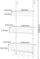 Heavy Duty Hanging Shelf Door Back Storage Rack with Three Baskets Over the Door Organizer - Fry's Superstore