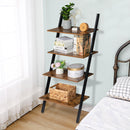Industrial Ladder Shelf, 4-Tier Bookshelf, Storage Rack Shelves - Fry's Superstore