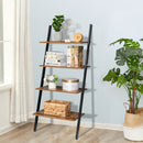 Industrial Ladder Shelf, 4-Tier Bookshelf, Storage Rack Shelves - Fry's Superstore