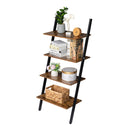 Industrial Ladder Shelf, 4-Tier Bookshelf, Storage Rack Shelves - Fry's Superstore
