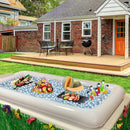 Inflatable Ice Cooler Buffet Salad Serving Trays with Drain Plug (3 Sets) - Fry's Superstore