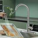 Kitchen Faucet Sink Pull Down Sprayer Swivel Spout, Brushed Nickel - Fry's Superstore