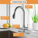 Kitchen Faucet Sink Pull Down Sprayer Swivel Spout, Brushed Nickel - Fry's Superstore