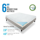 LUCID 6, 8, 10, and 12-Inch Gel Memory Foam Mattress - Fry's Superstore