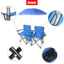 Portable Outdoor 2-Seat Folding Chair with Removable Sun Umbrella Blue - Fry's Superstore