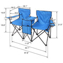 Portable Outdoor 2-Seat Folding Chair with Removable Sun Umbrella Blue - Fry's Superstore