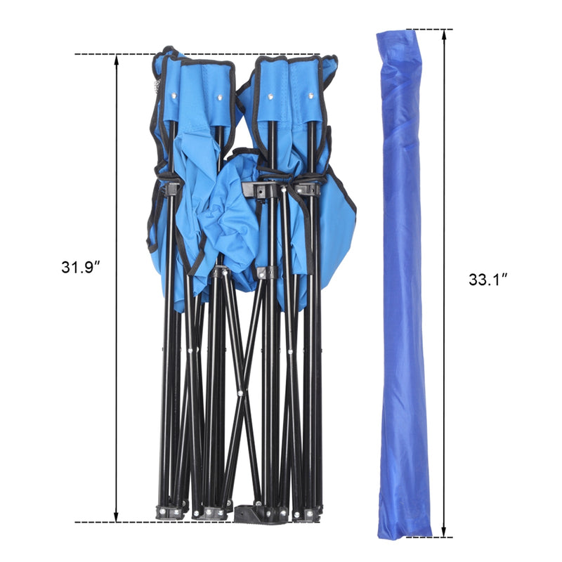 Portable Outdoor 2-Seat Folding Chair with Removable Sun Umbrella Blue - Fry's Superstore