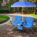 Portable Outdoor 2-Seat Folding Chair with Removable Sun Umbrella Blue - Fry's Superstore