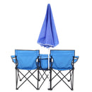 Portable Outdoor 2-Seat Folding Chair with Removable Sun Umbrella Blue - Fry's Superstore