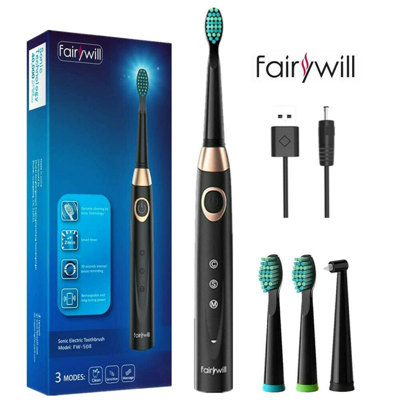Rechargeable Electric Toothbrush, 3 Modes, Sonic Fairywill