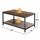 Rustic Wood Coffee Table Rectangular Coffee Table with Storage Shelf Durable 31" - Fry's Superstore
