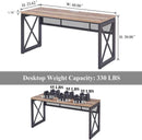 Rustic Wood Home Office Computer Desk Vintage Oak 60-Inch - Fry's Superstore