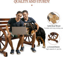 Rustic Wooden Wheel Bench, 41" 2-Person, 55" 3-Person Wagon Slatted Seat - Fry's Superstore