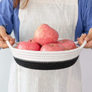 Small Black Cotton Rope Woven Home Storage Baskets - Set of 2 - Fry's Superstore