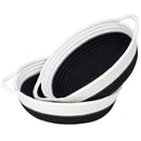 Small Black Cotton Rope Woven Home Storage Baskets - Set of 2 - Fry's Superstore