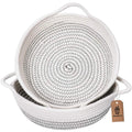 Small Black Cotton Rope Woven Home Storage Baskets - Set of 2 - Fry's Superstore