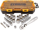 Socket Set, 3/8-Inch Drive, SAE/Metric, 34-Piece, DEWALT (DWMT73804) - Fry's Superstore