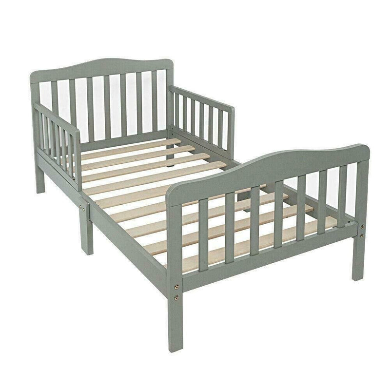 Toddler Size Wood Bed for Kids With Safety Guardrails - Fry's Superstore