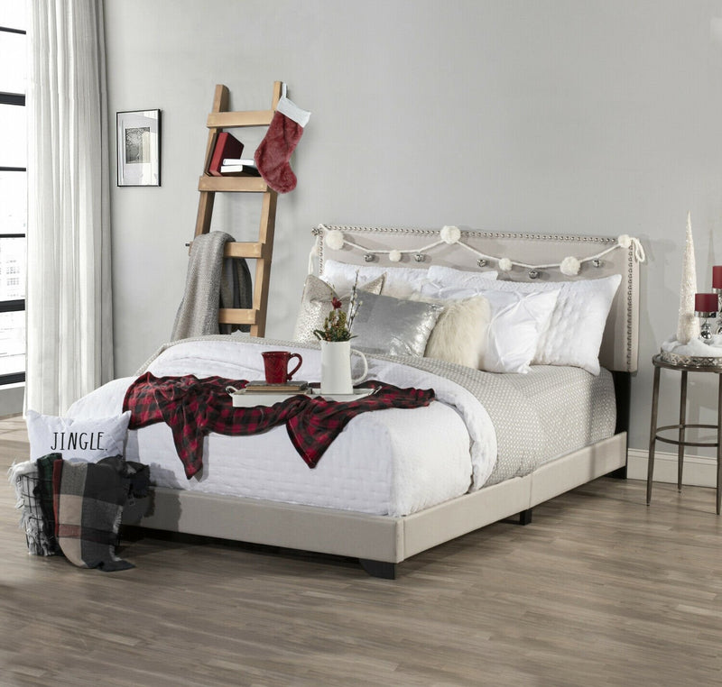 Upholstered Platform Bed Frame Full-Size Light Gray - Fry's Superstore