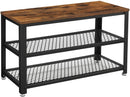 VASAGLE 3-Tier Shoe Rack Bench Steel Frame Rustic Brown and Black - Fry's Superstore