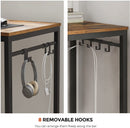 VASAGLE Office Study Computer Writing Desk Table with 8 Hooks, Metal Frame Rustic Brown - Fry's Superstore