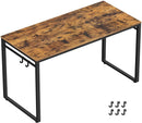 VASAGLE Office Study Computer Writing Desk Table with 8 Hooks, Metal Frame Rustic Brown - Fry's Superstore
