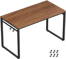 VASAGLE Office Study Computer Writing Desk Table with 8 Hooks, Metal Frame Rustic Brown - Fry's Superstore