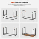 VASAGLE Office Study Computer Writing Desk Table with 8 Hooks, Metal Frame Rustic Brown - Fry's Superstore