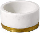 White Marble Decorative Multi-Purpose Bowl with Brass Ring - Fry's Superstore